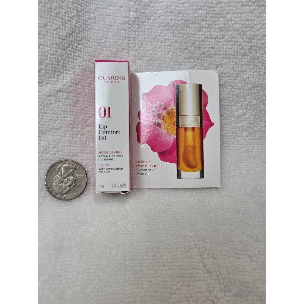 CLARINS LIP‎ COMFORT OIL W/SWEETBRIAR ROSE OIL 1.5ML/0.04OZ TRAVEL SIZE 01 New